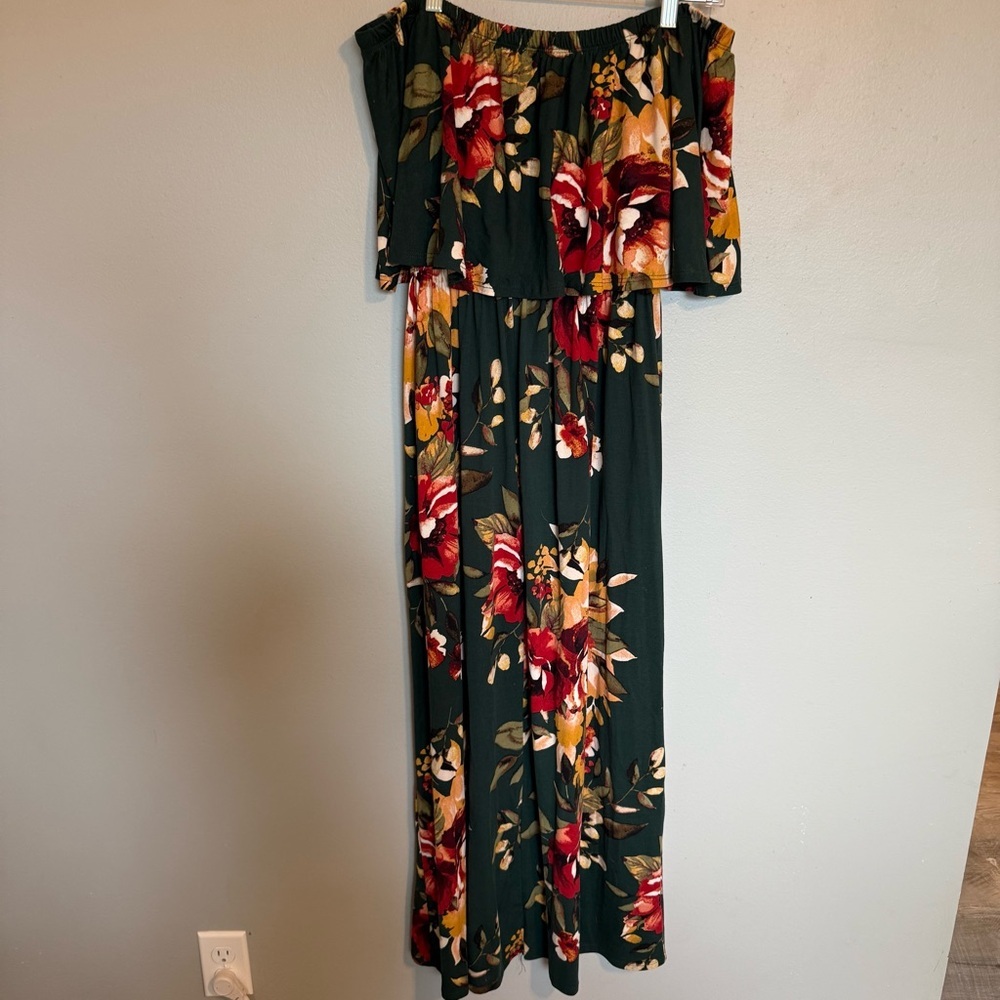 Altar’d State Women’s Floral Off-Shoulder Maxi Dress Size Small - Picture 9 of 9